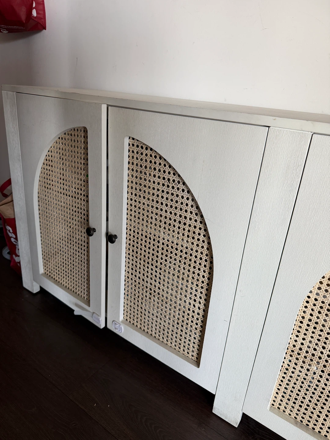 White Cane Door Cabinet - photo 3
