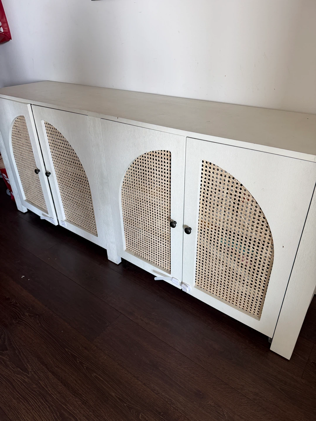 White Cane Door Cabinet - photo 4