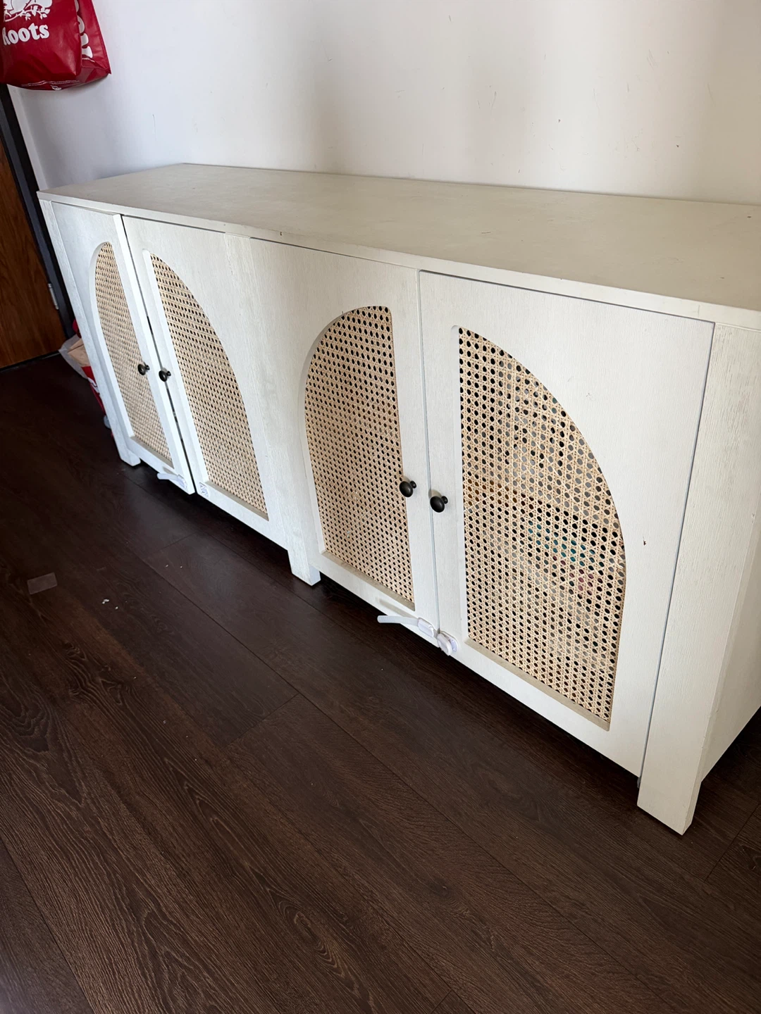 White Cane Door Cabinet - photo 2