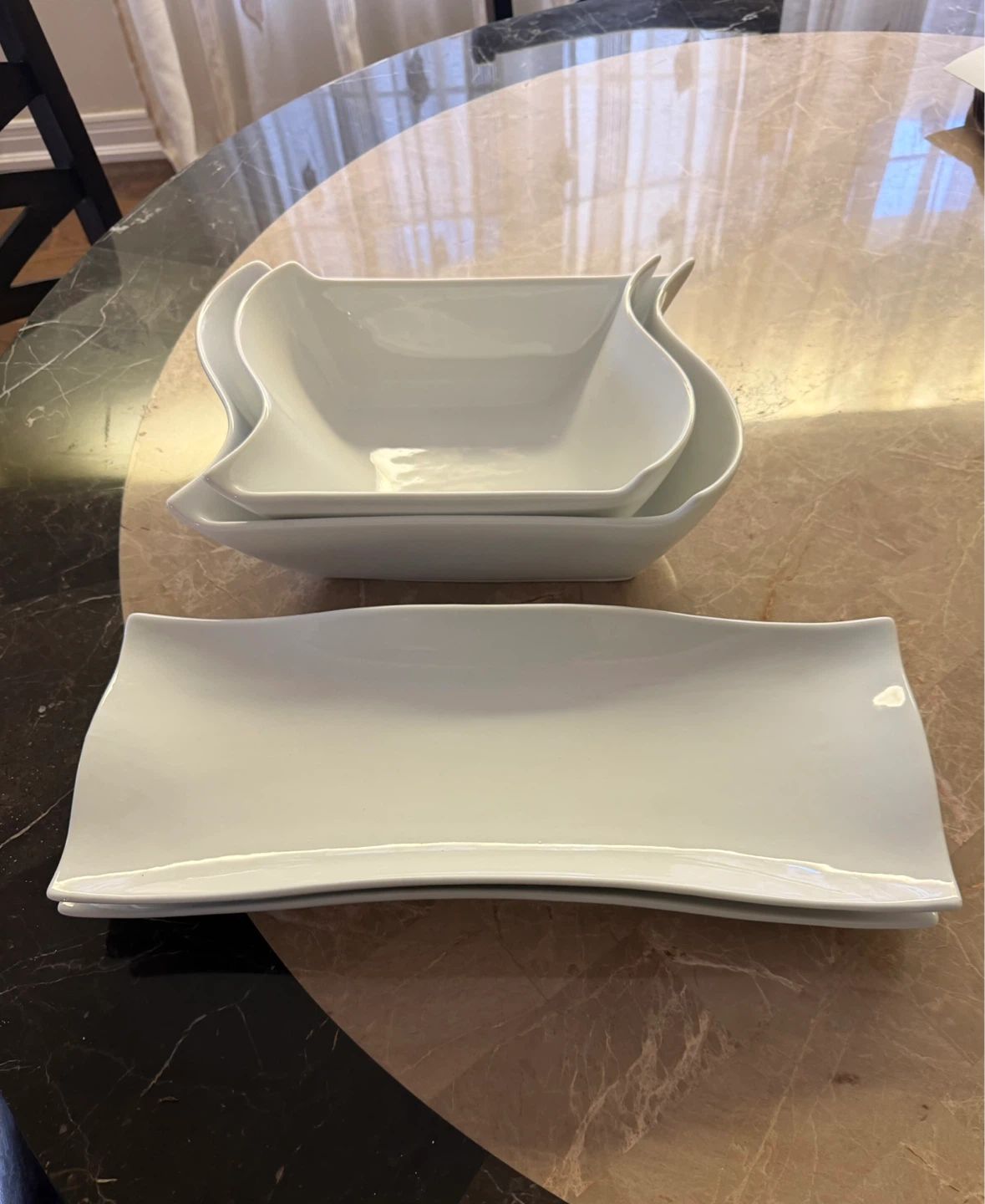 Porcelain Platter and Serving Bowls