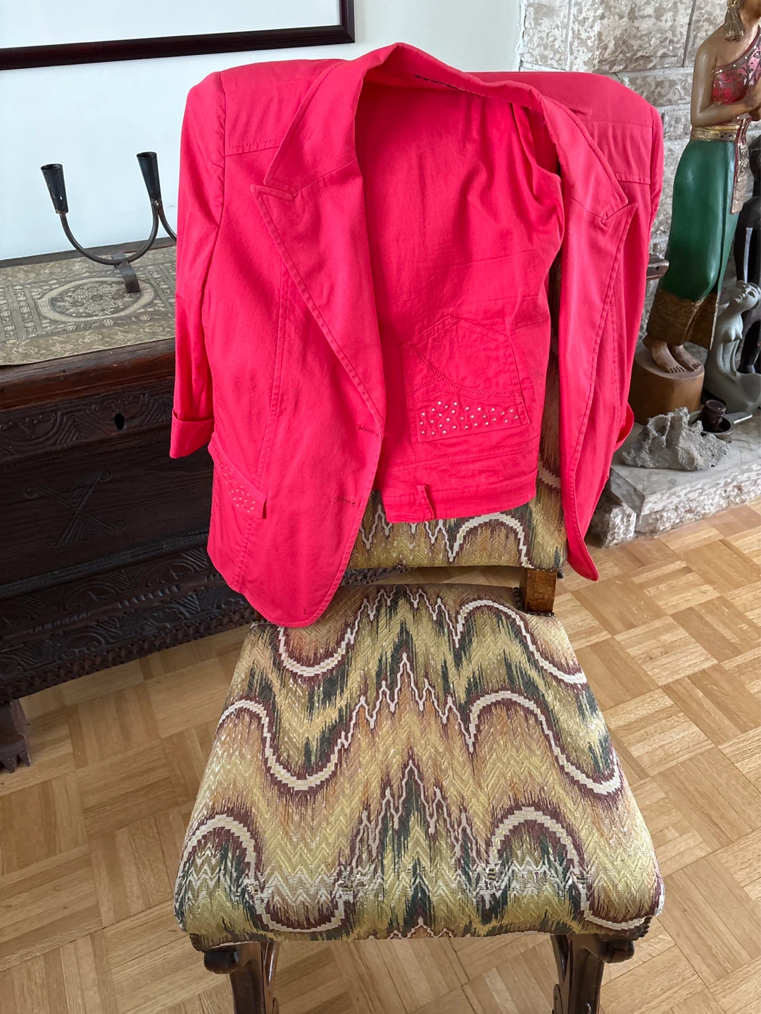 Bright Pink Embellished 2 pieces pant suit