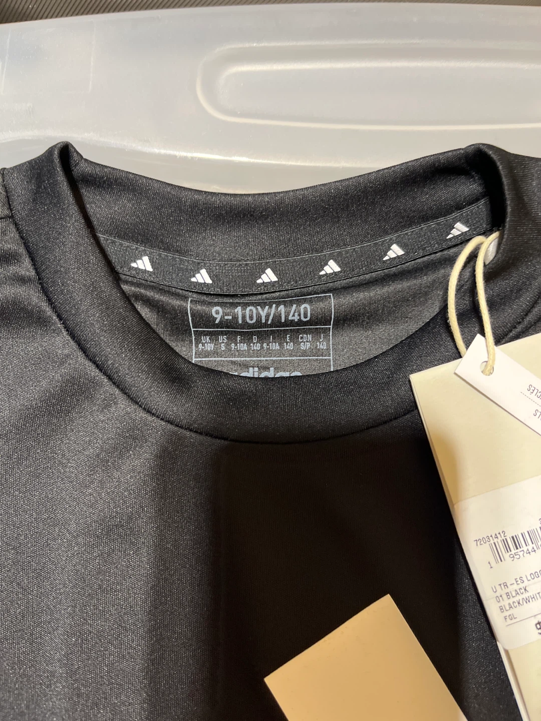 Adidas AEROREADY Black/White Logo T-Shirt Size 140 - photo 2