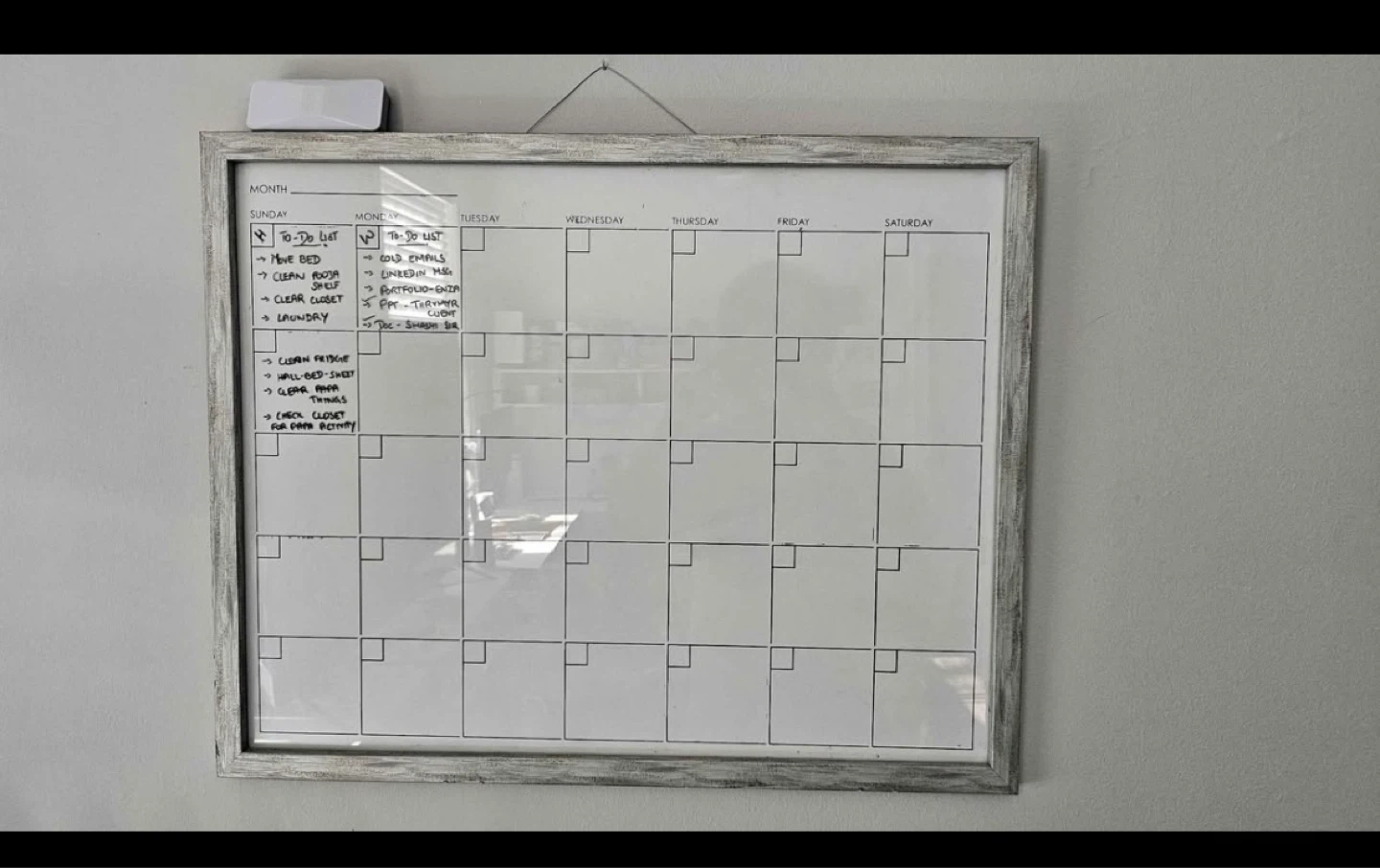 Monthly Calendar Whiteboard