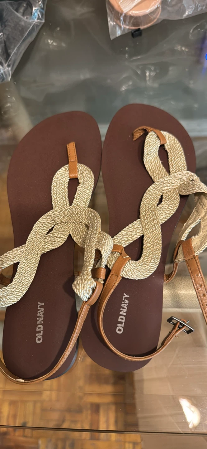 Old Navy Brown Rope Strap Thong Sandals