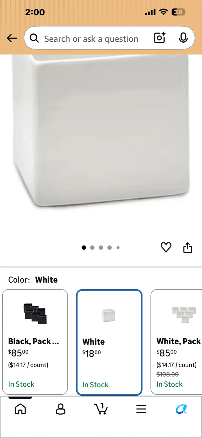 Serene Spaces Living Glossy White Ceramic Vase