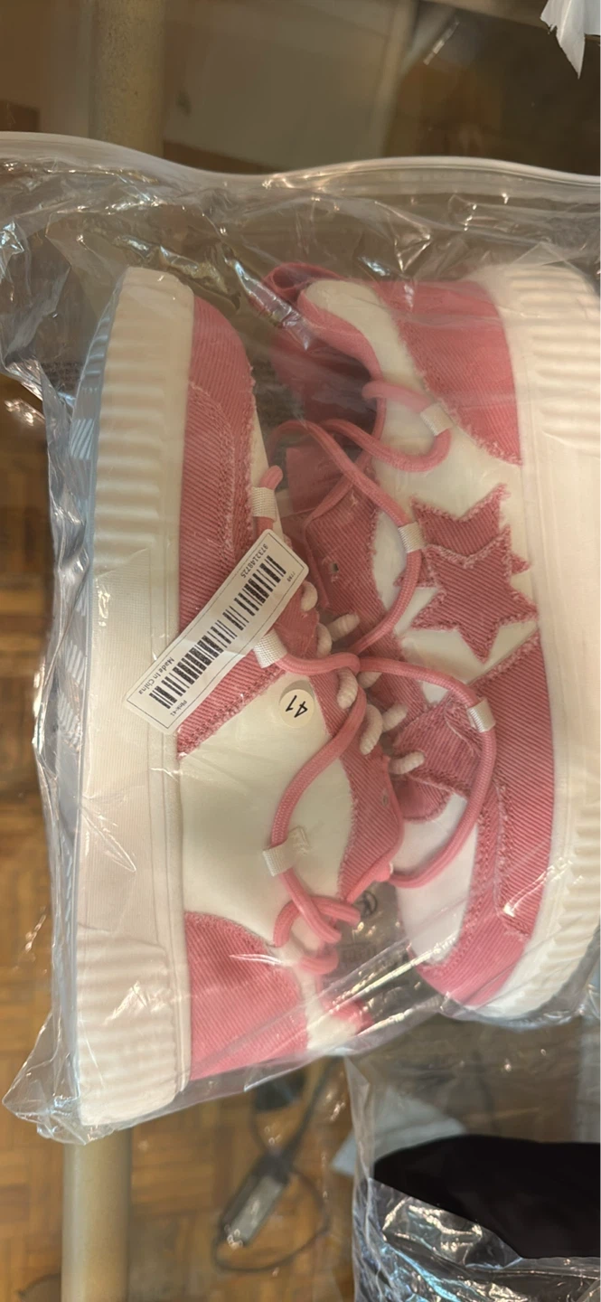 Pink and White Converse Platform Sneakers Size 41