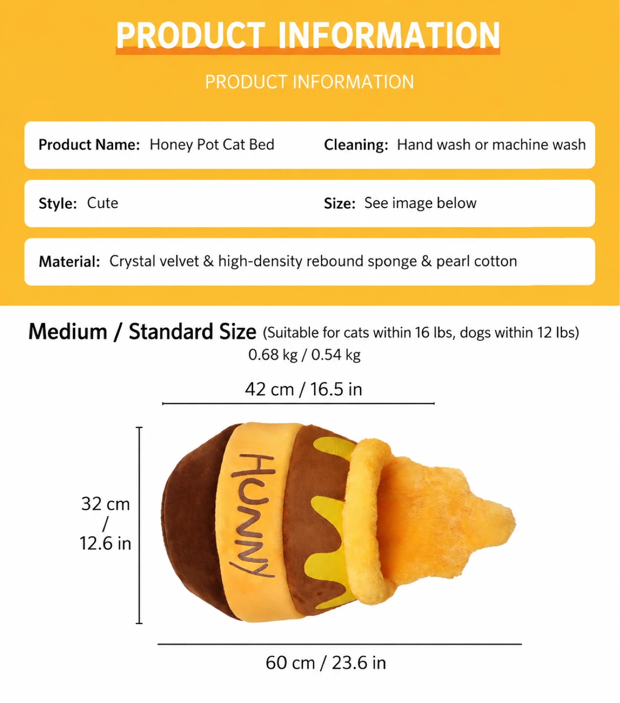 Honey Pot Cat Bed - Medium - photo 3