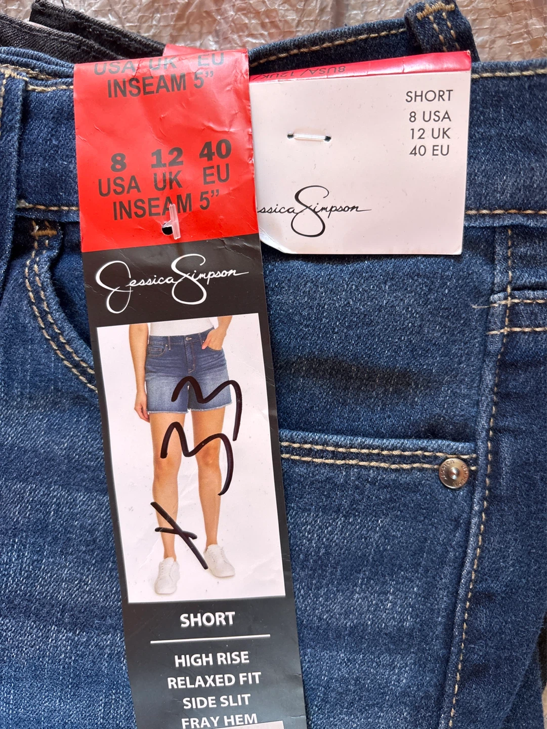 2pc Jessica Simpson Women's Denim Shorts - Size 8 - Inseam 5" - photo 4