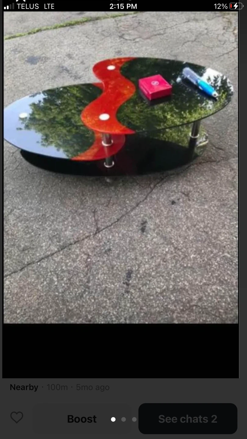 Oval Yin Yang Coffee Table
