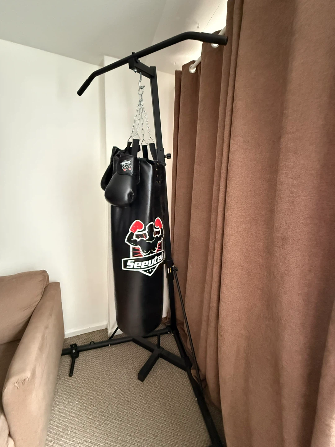 Pull-Up Bar,Boxing Stand Home Gym (no filling)-Adjustable height