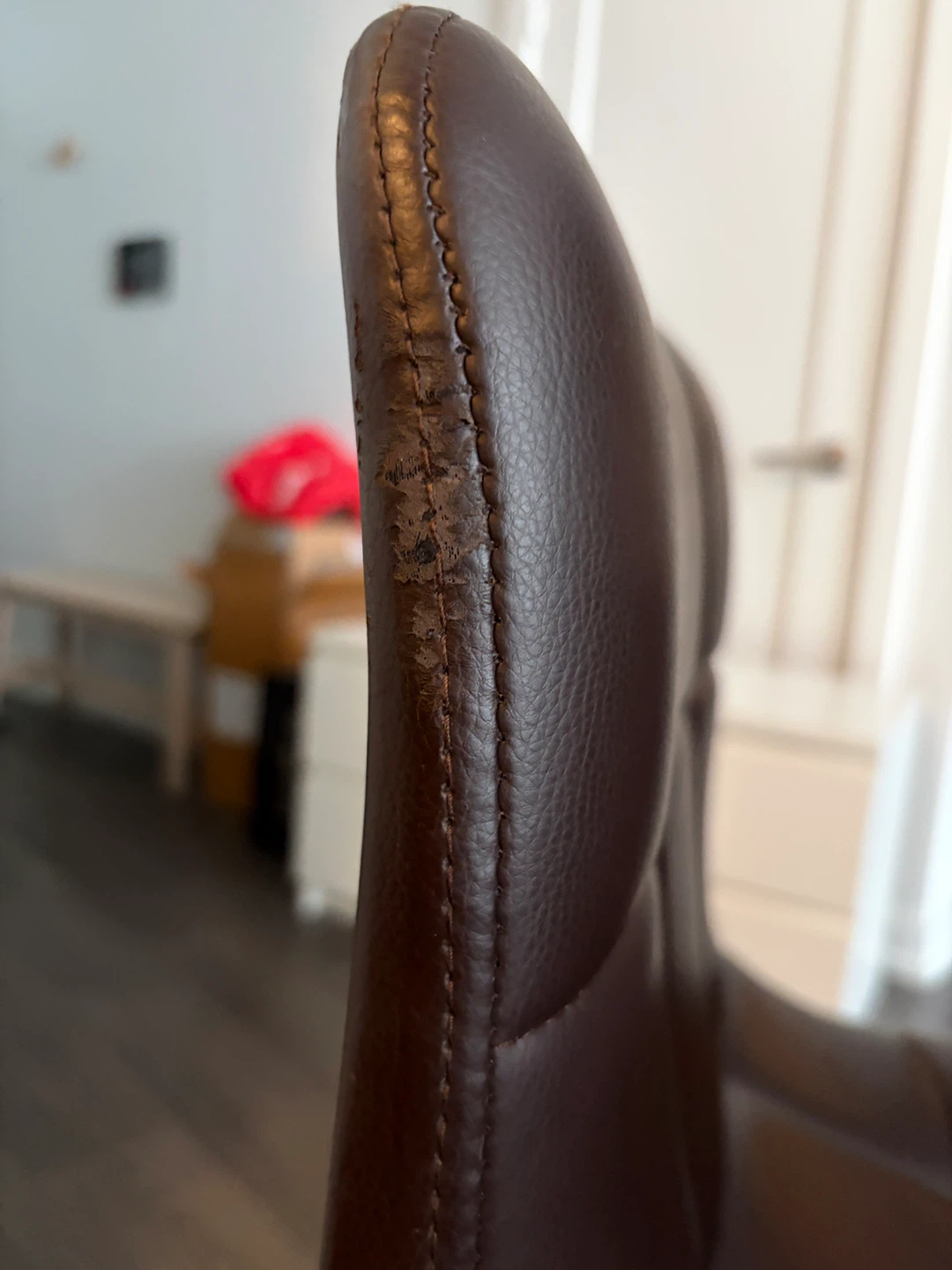 Set of 2 Brown Faux Leather Bar Stools - photo 4