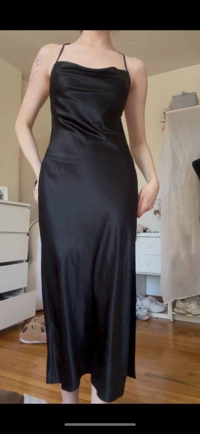 H&M Black Satin Slip Dress - photo 4