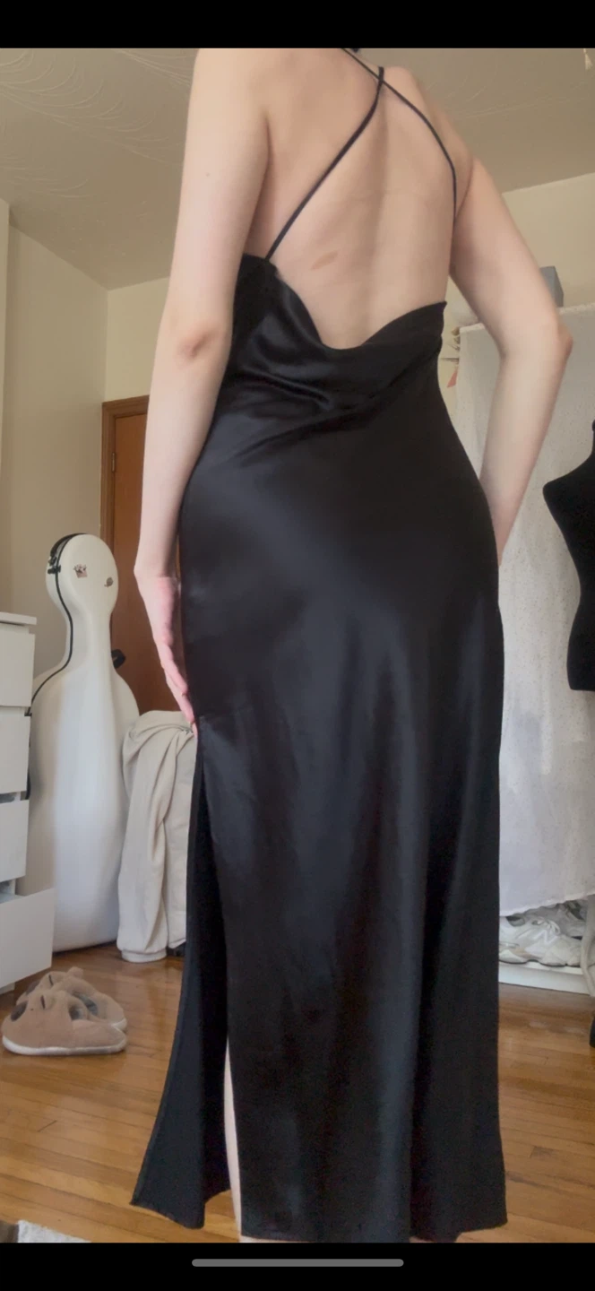 H&M Black Satin Slip Dress - photo 2