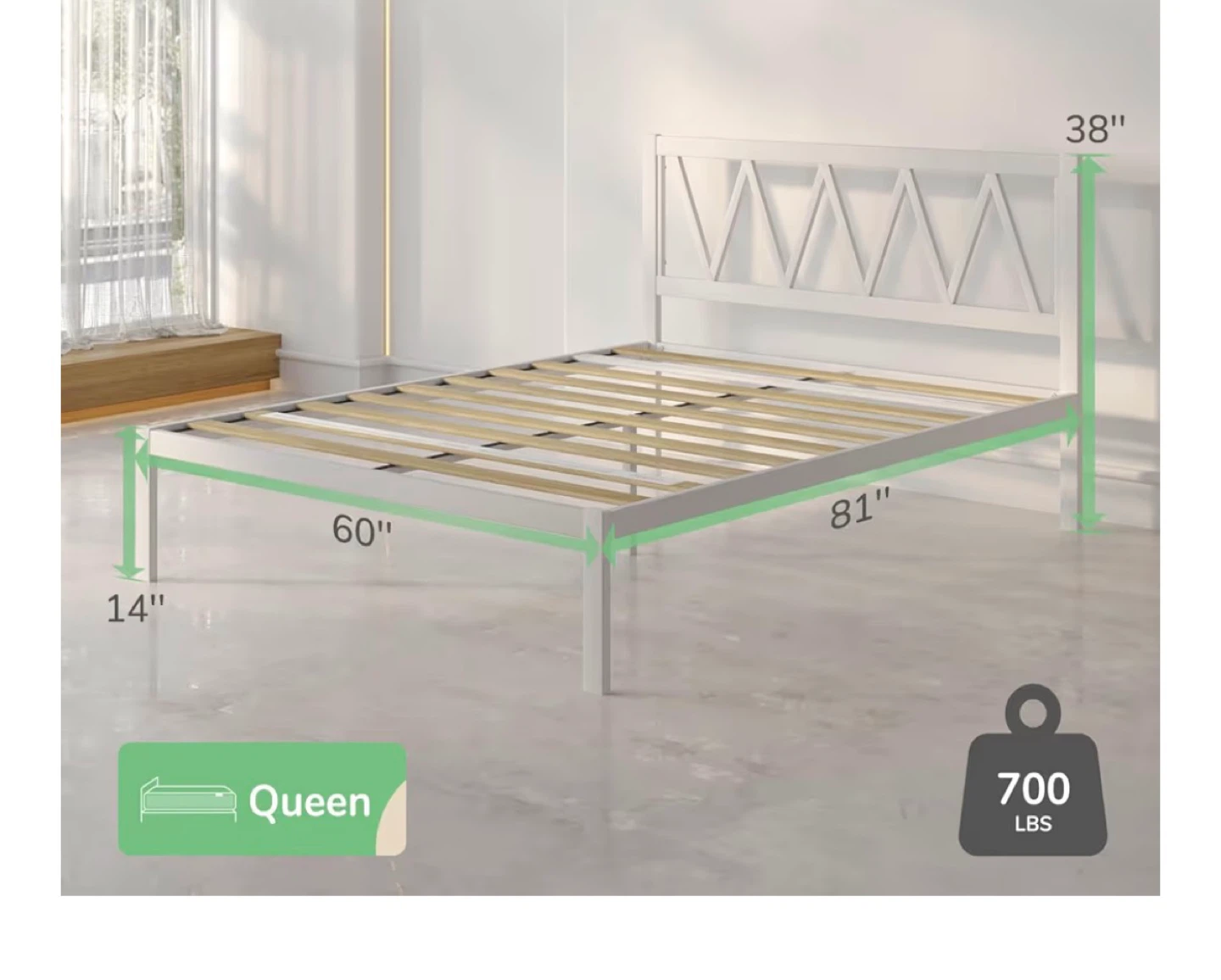 White Metal Bed Frame - photo 3