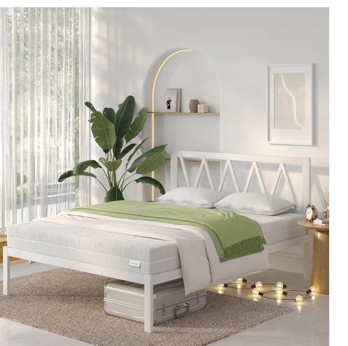 White Metal Bed Frame - photo 2