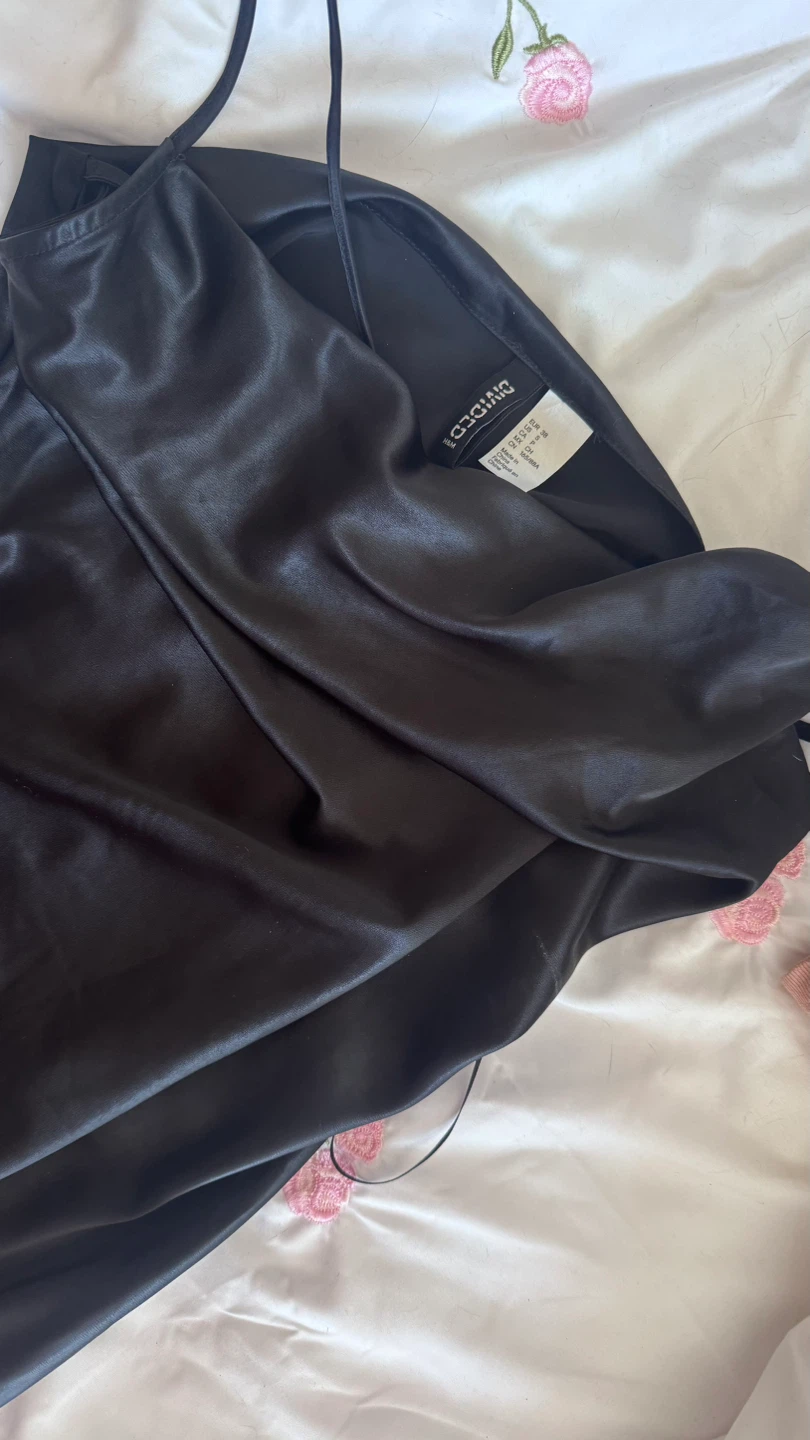 H&M Black Satin Slip Dress - photo 3
