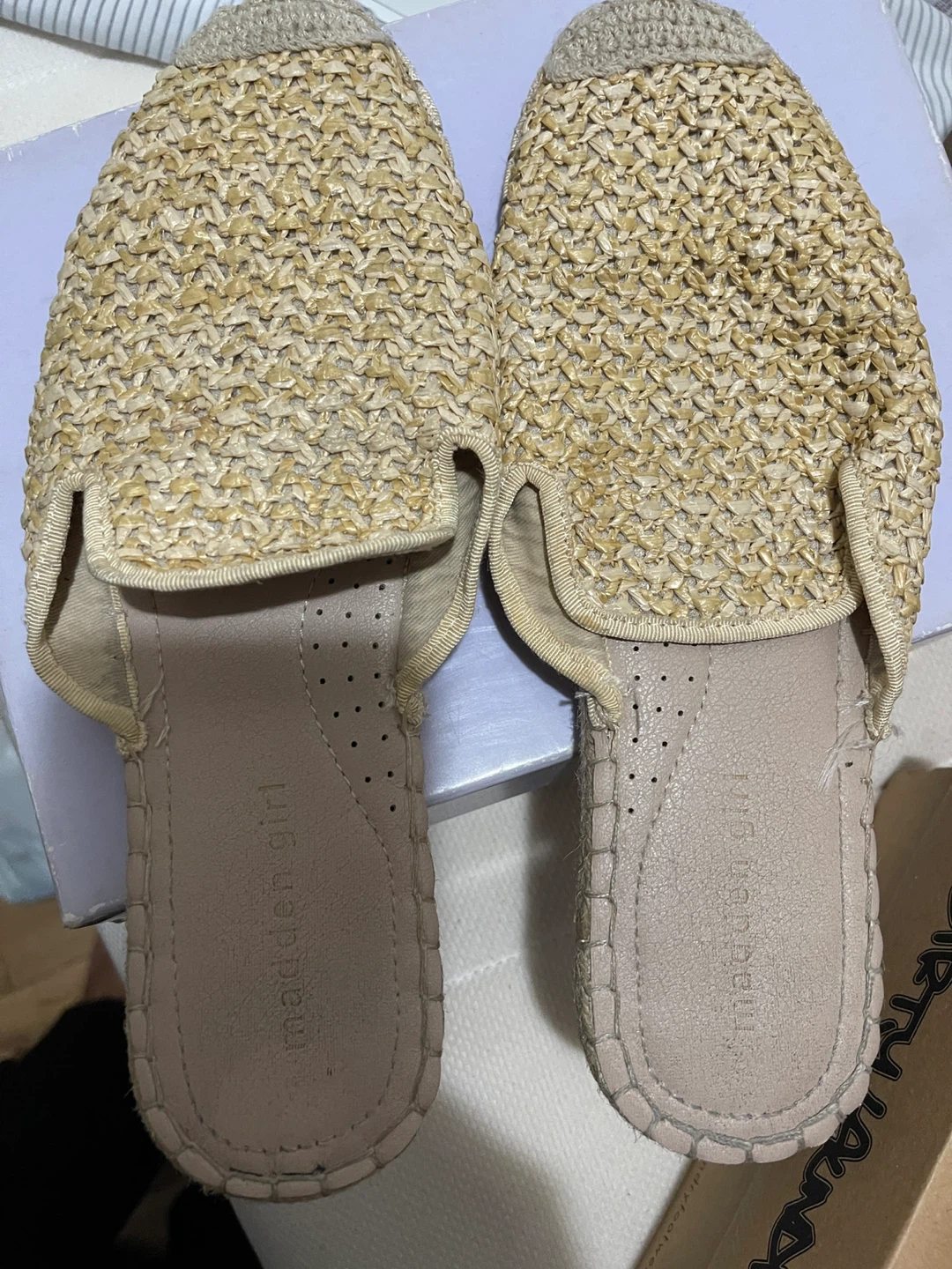 Madden Girl Woven Straw Mules