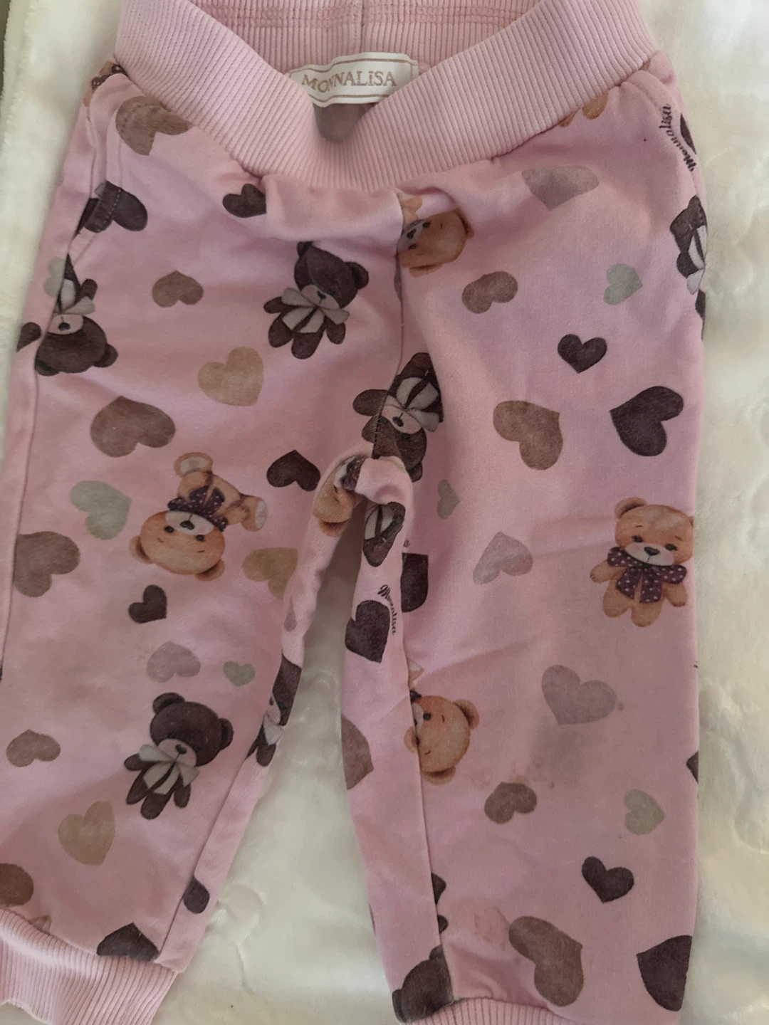 MONNALISA Baby Pink Teddy Bear Hoodie and Pants Set - photo 2