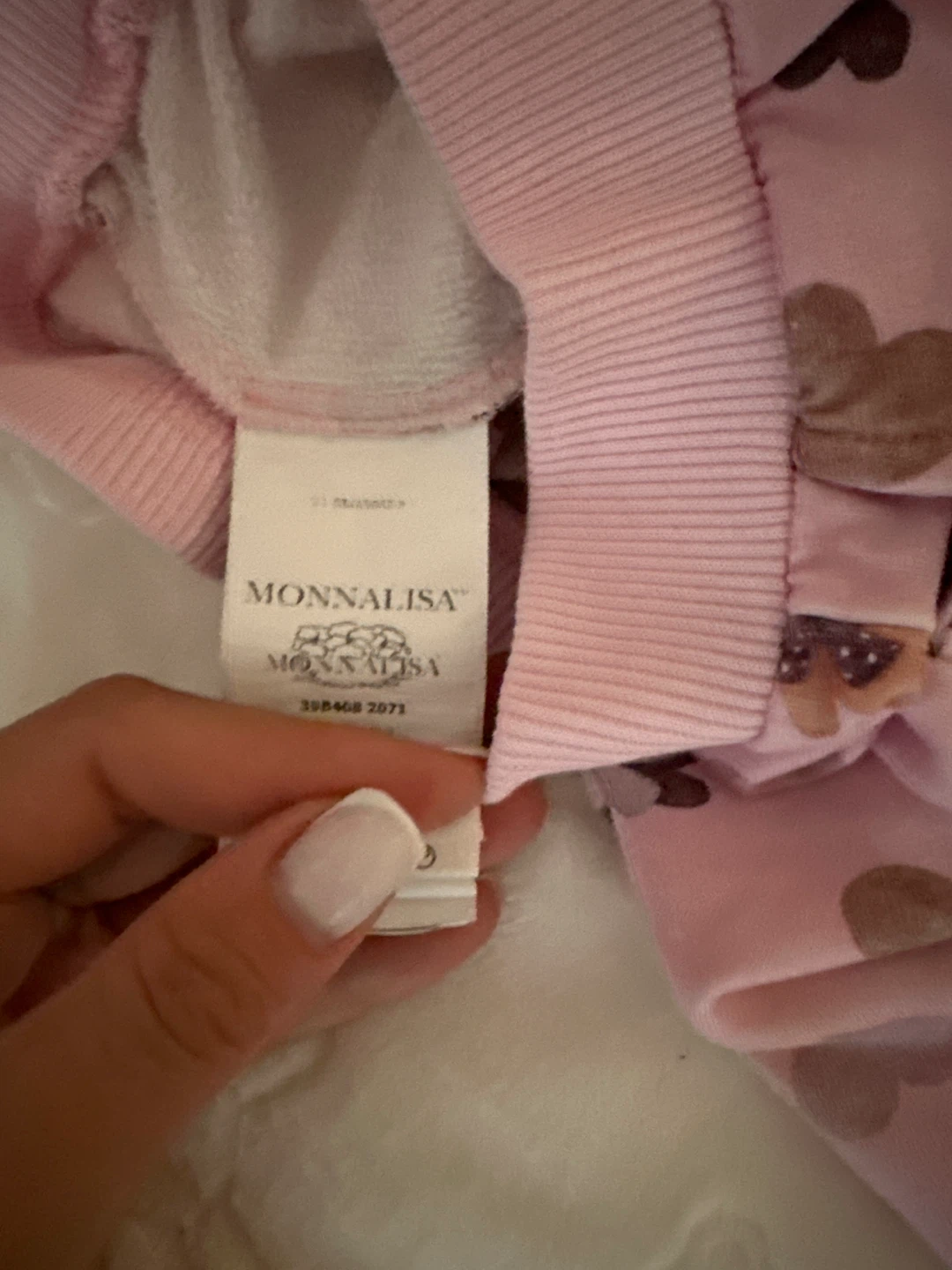 MONNALISA Baby Pink Teddy Bear Hoodie and Pants Set - photo 3
