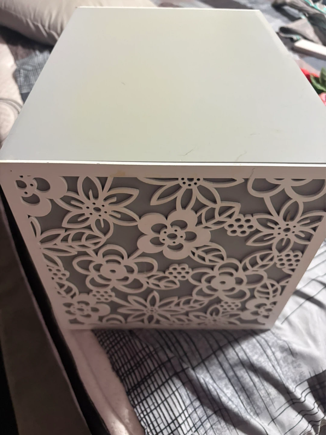 Decorative Storage Box with Floral Cutout