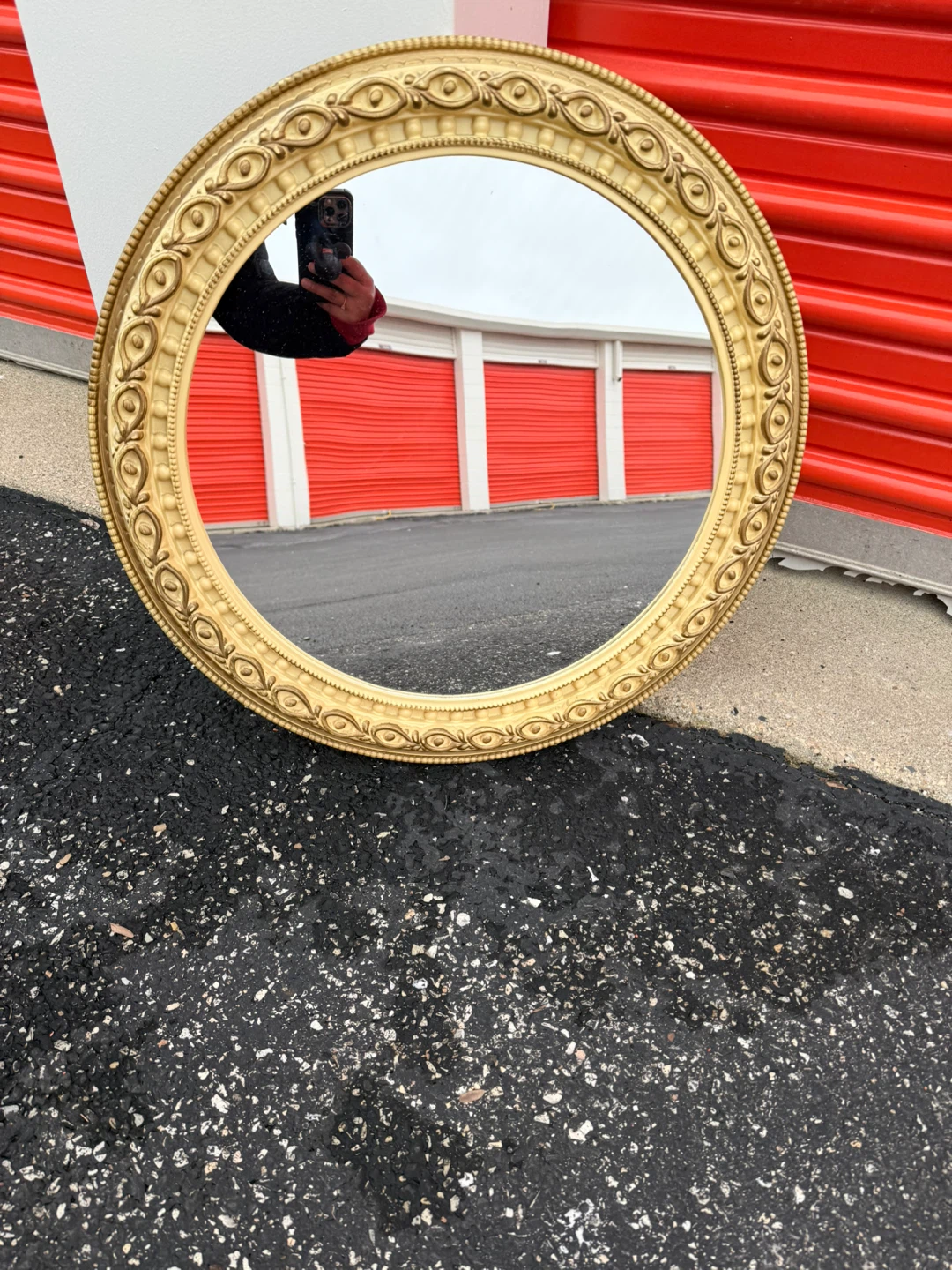Ornate Gold Round Wall Mirror