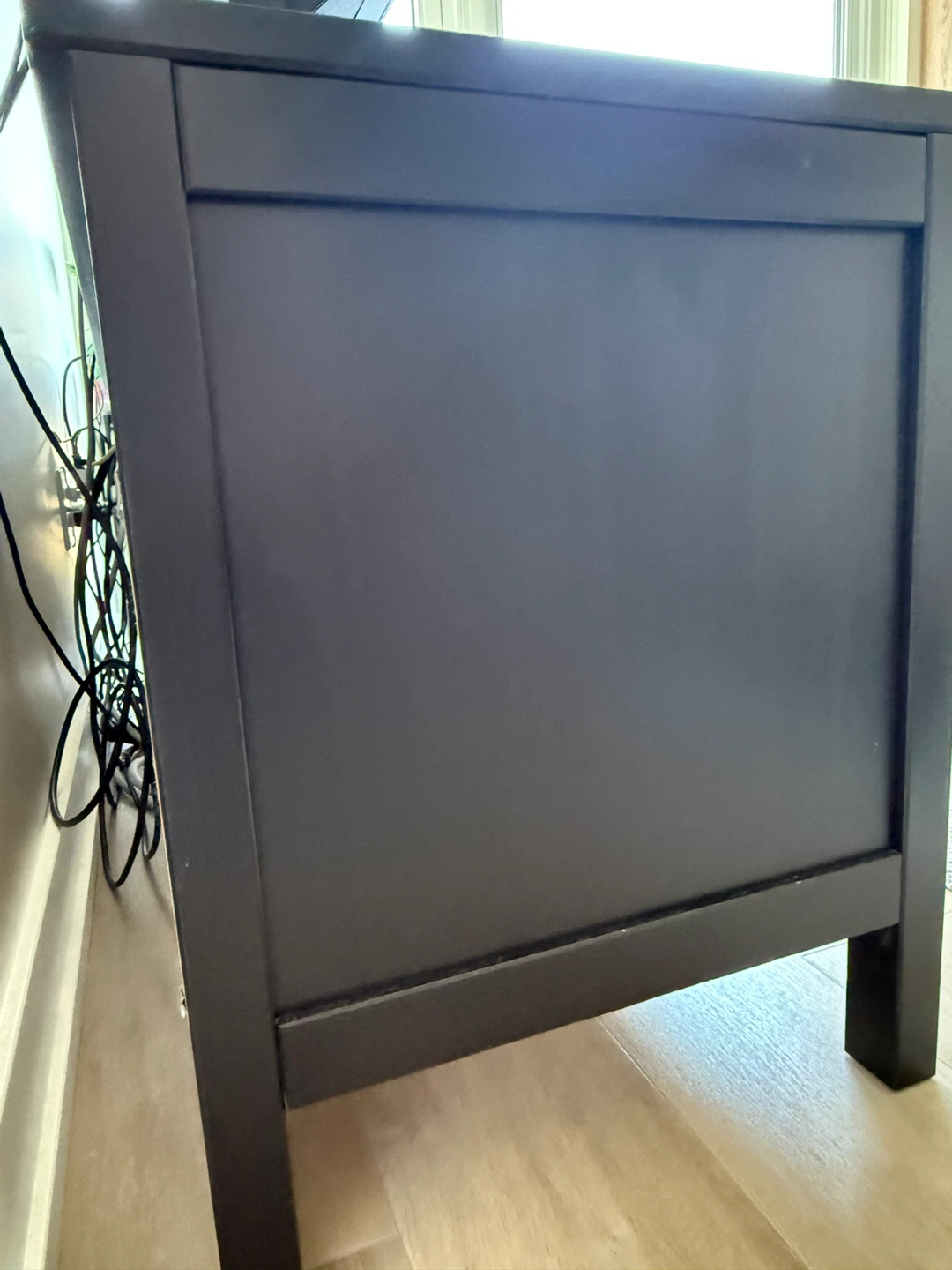 Black TV Stand with 3 Drawers and 3 Shelves - photo 5
