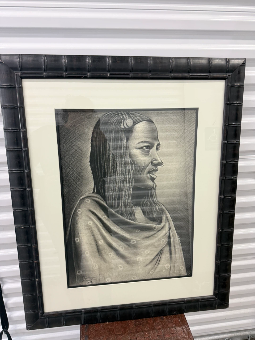 VTG Framed Charcoal Portrait of a Woman, 1972 - photo 5