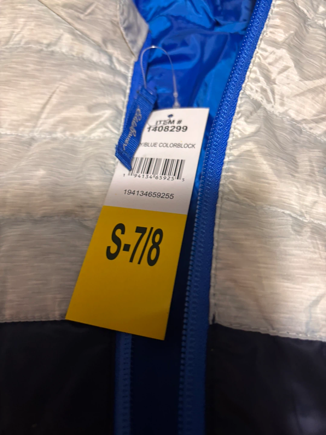 Eddie Bauer Kids Puffer Jacket Gray/Blue Colorblock S-7/8 - photo 3