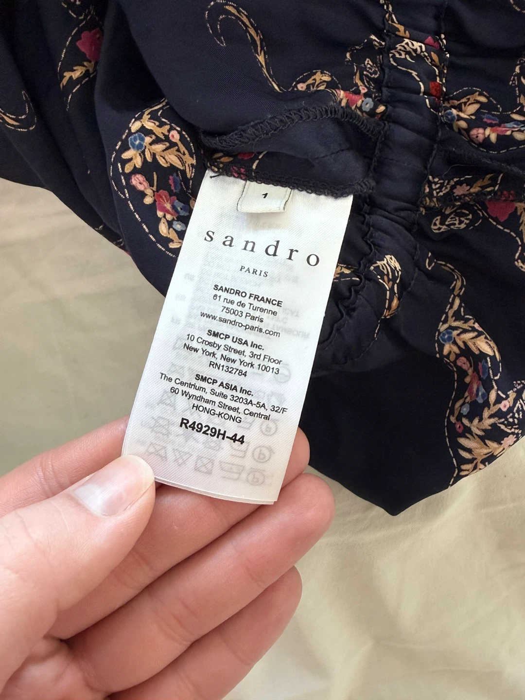 Sandro Paris Navy Silk Tiger Print Dress Size 1 - photo 4