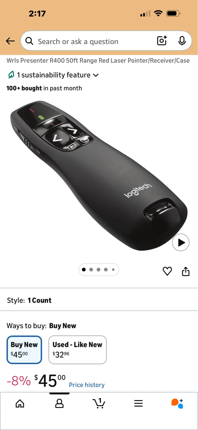 Logitech R400 Wireless Laser Presentation Remote - photo 2