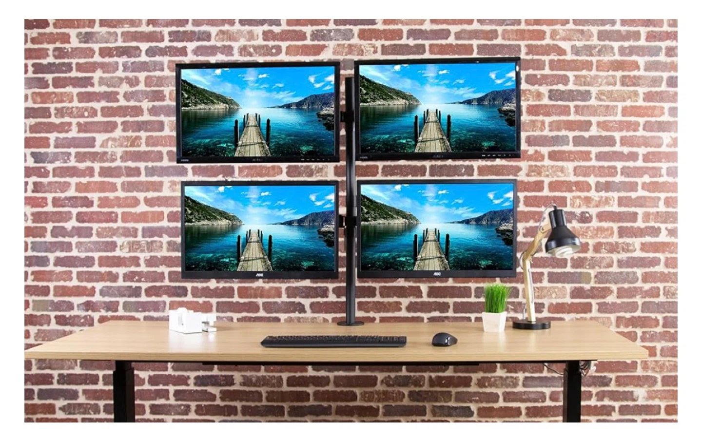 4-Monitors Desk Mount, Heavy Duty Stand