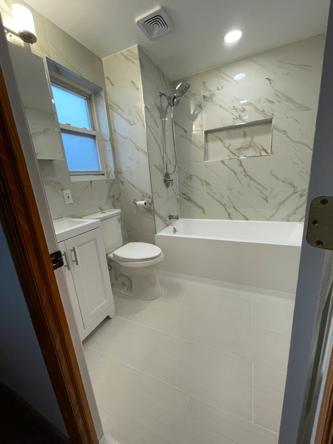 Marble Tile Bathroom Renovation