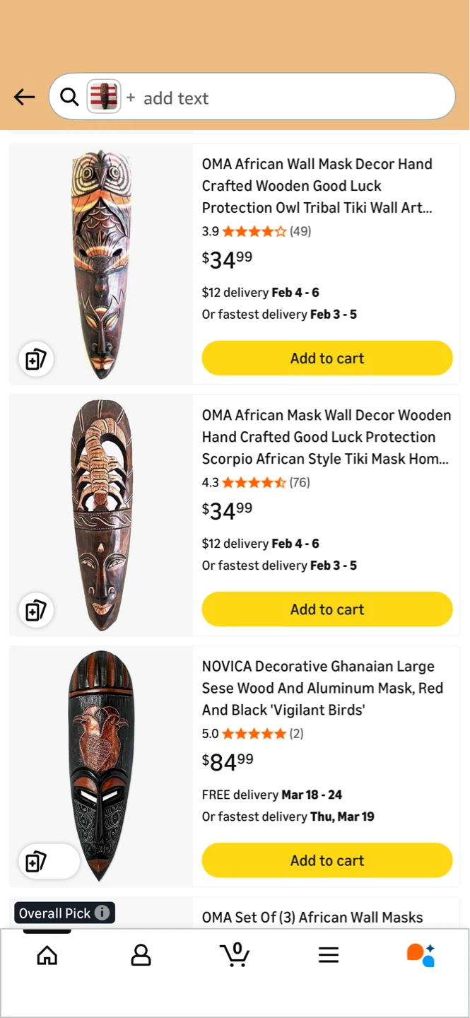 Hand Carved Wooden African Mask - photo 4