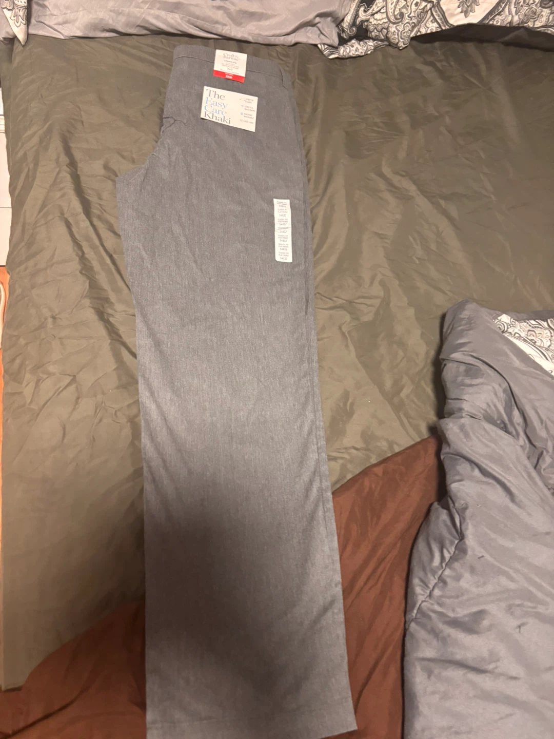 The Easy Care Khaki Classic Fit Flat Front Pants - Gray - 34x32 - photo 2