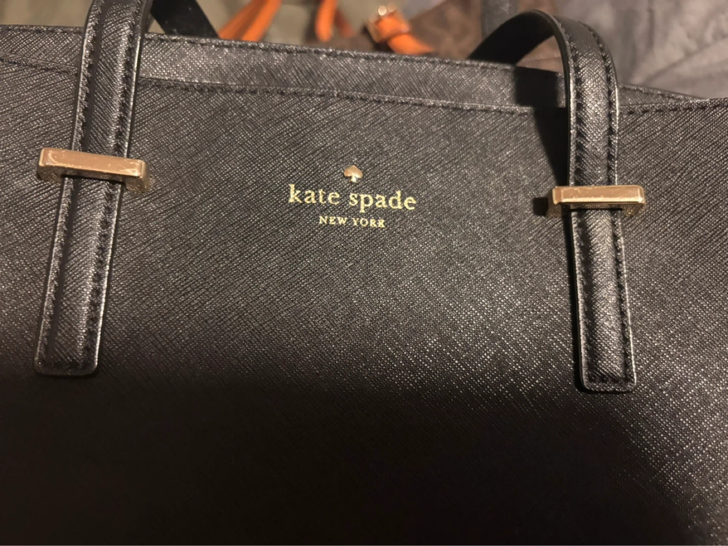 Kate Spade Black Leather Tote Bag