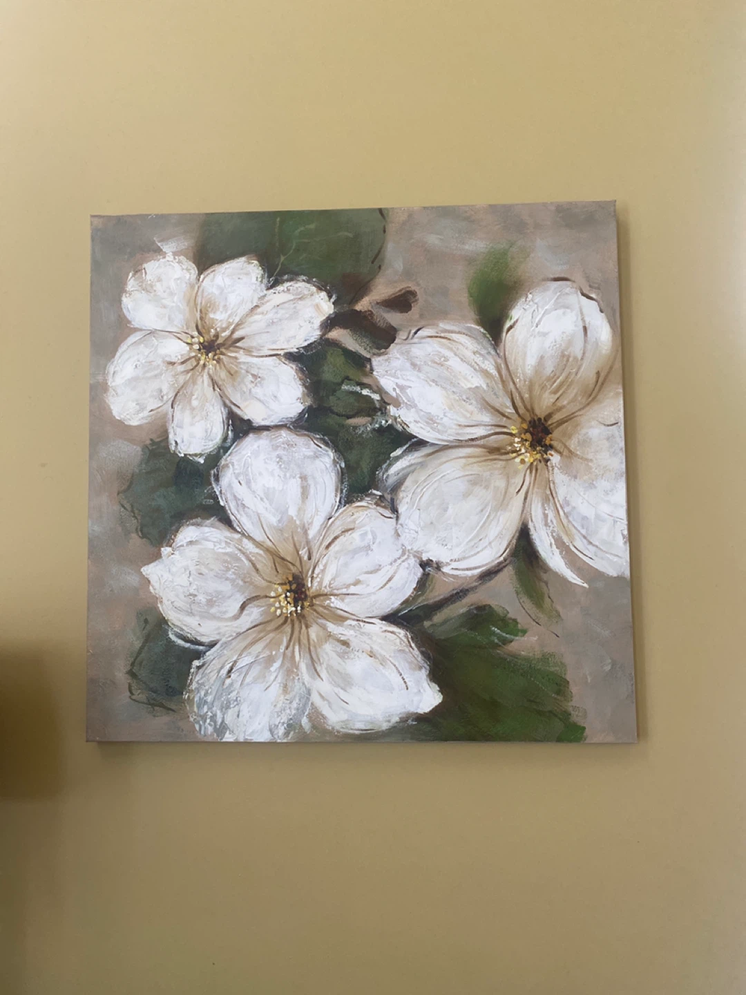 Ivory Bloom — Oversized Floral Statement Canvas