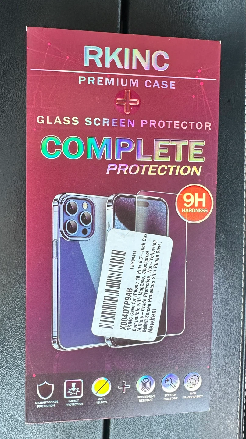 RKINC Premium Glass Screen Protector for iPhone 15 Plus