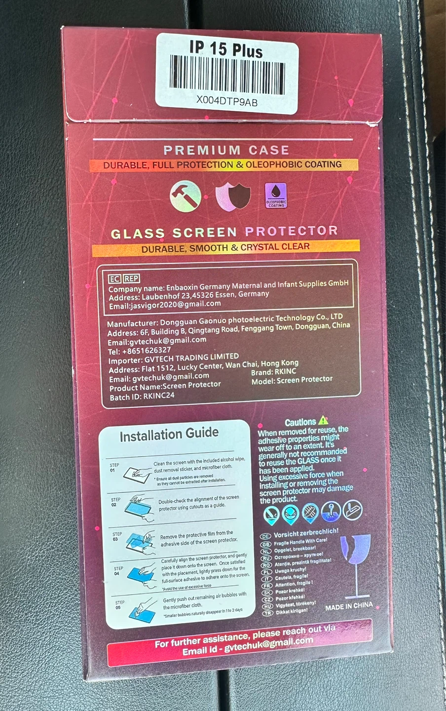 RKINC Premium Glass Screen Protector for iPhone 15 Plus - photo 2