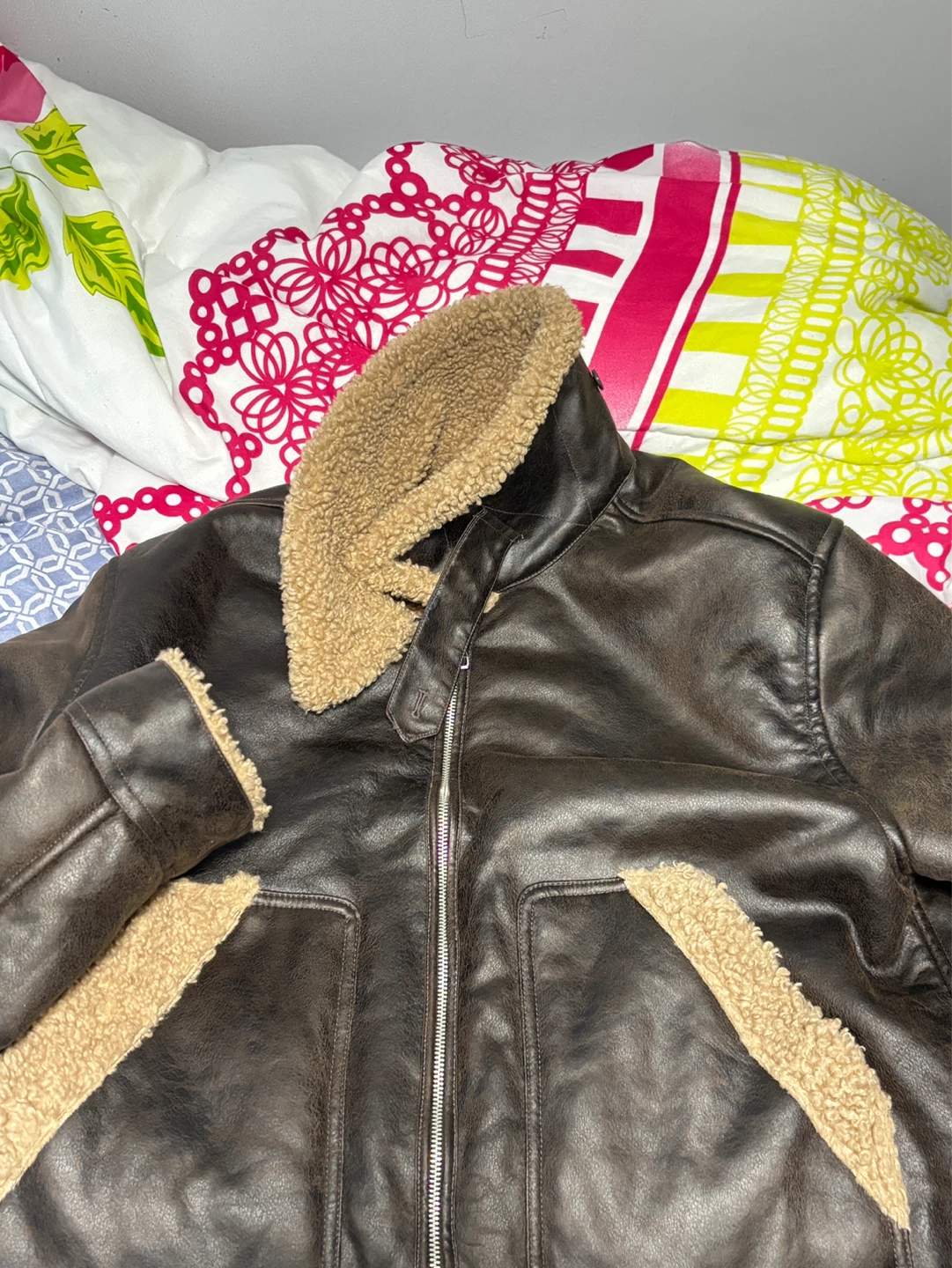 Men's H&M Faux Leather Shearling Lined Jacket