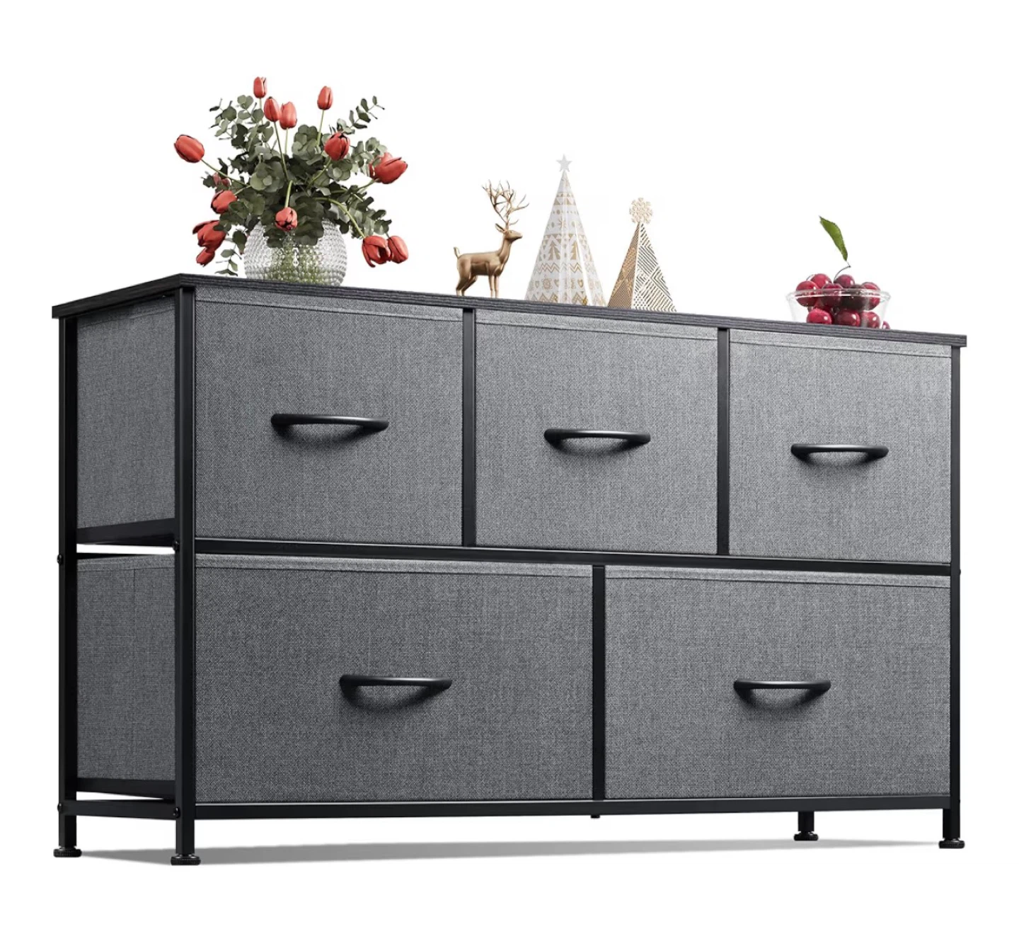 Fabric Dresser with 5 Drawers