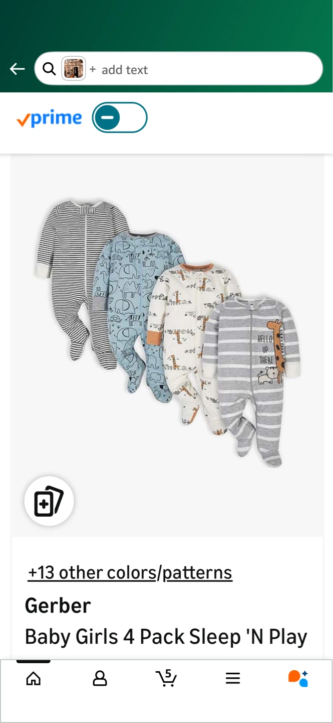 Gerber Baby Sleep 'N Play set of 4 pieces Pajamas 3-6 Months