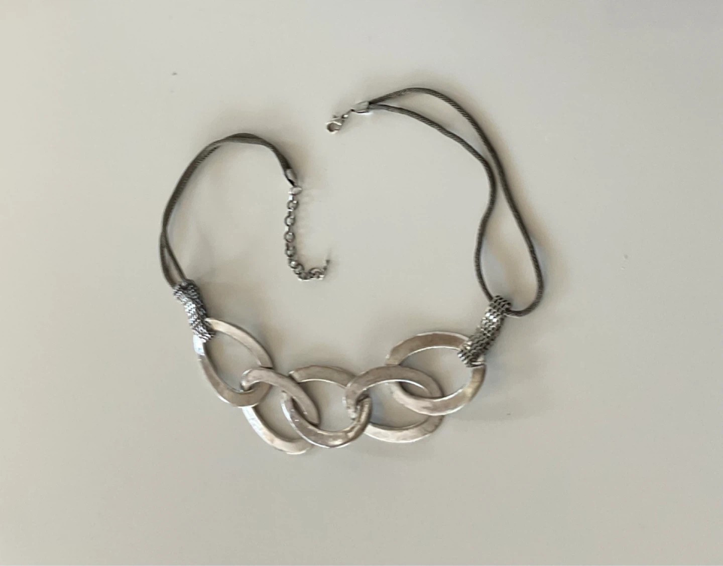 Silver Tone Chunky Link Necklace - photo 2