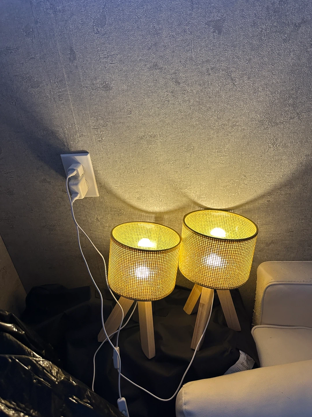 Set of 2 Woven Table Lamps - photo 2