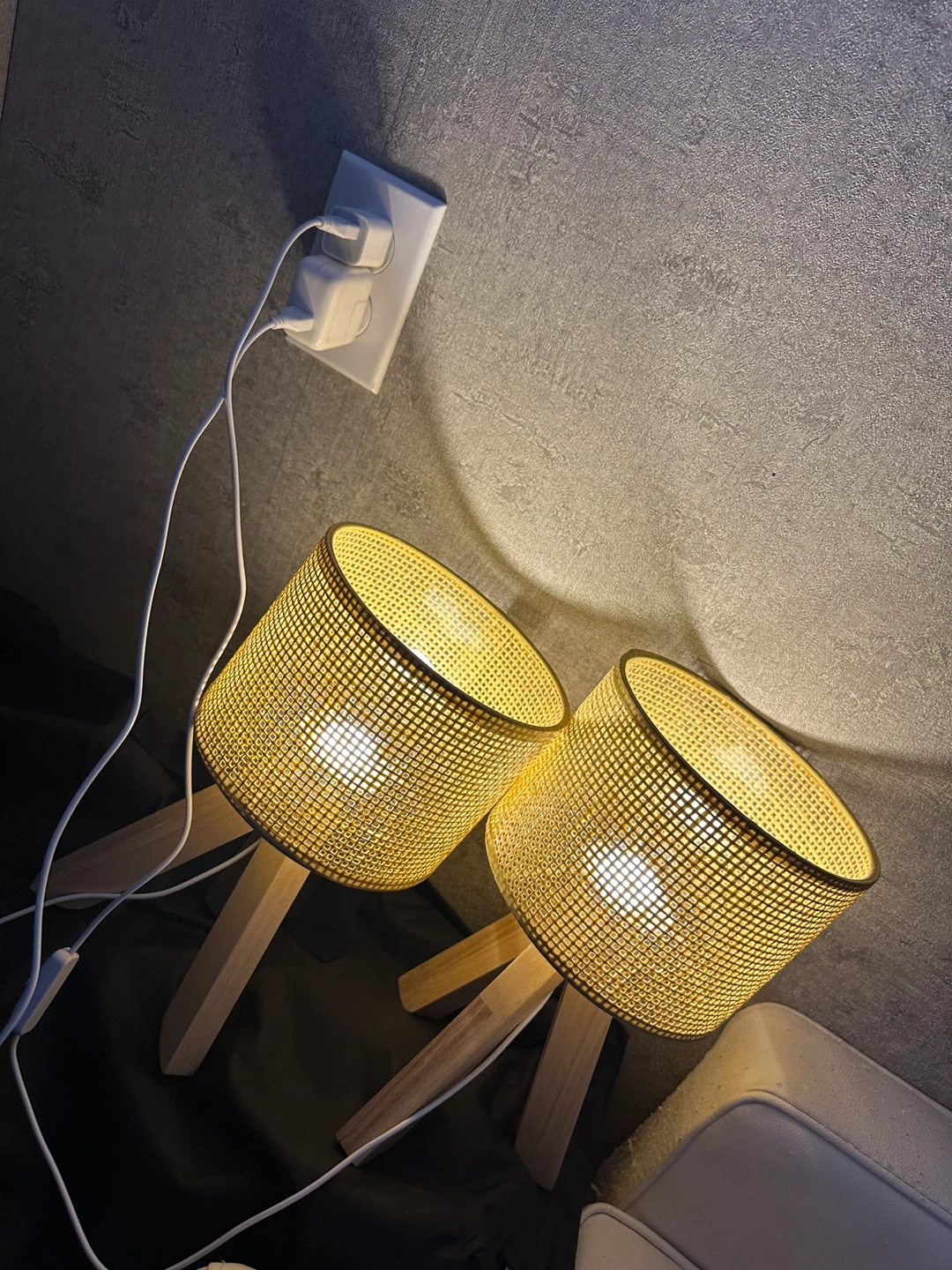 Set of 2 Woven Table Lamps