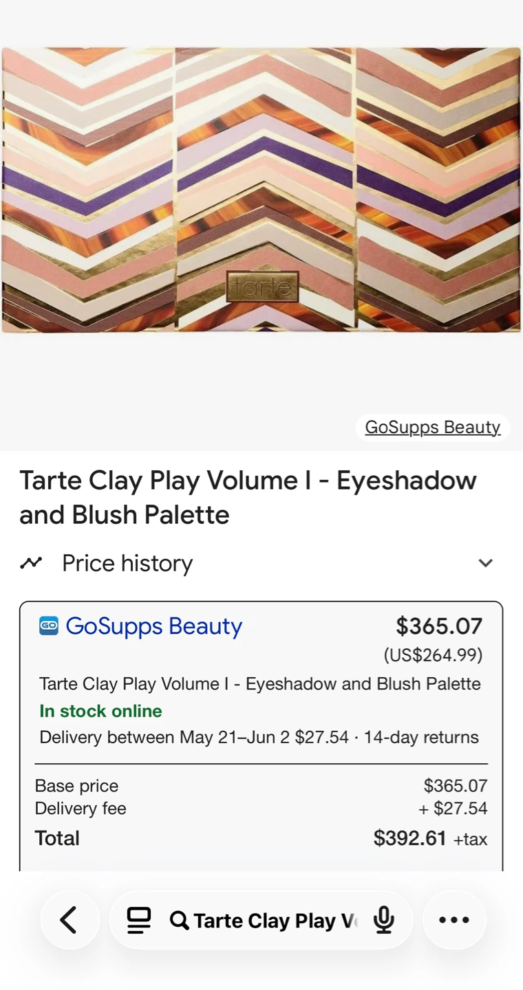 Brands new tarte Clay Play Volume I Eyeshadow and Blush Palette
