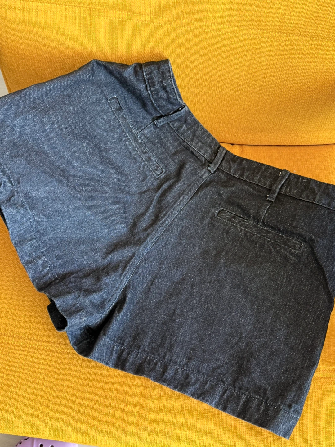 ZARA Denim Shorts with White Stitching Detail - photo 3