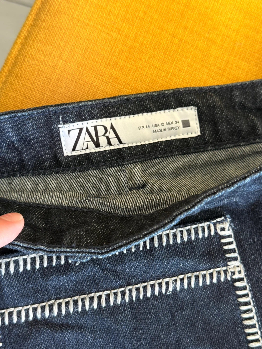 ZARA Denim Shorts with White Stitching Detail