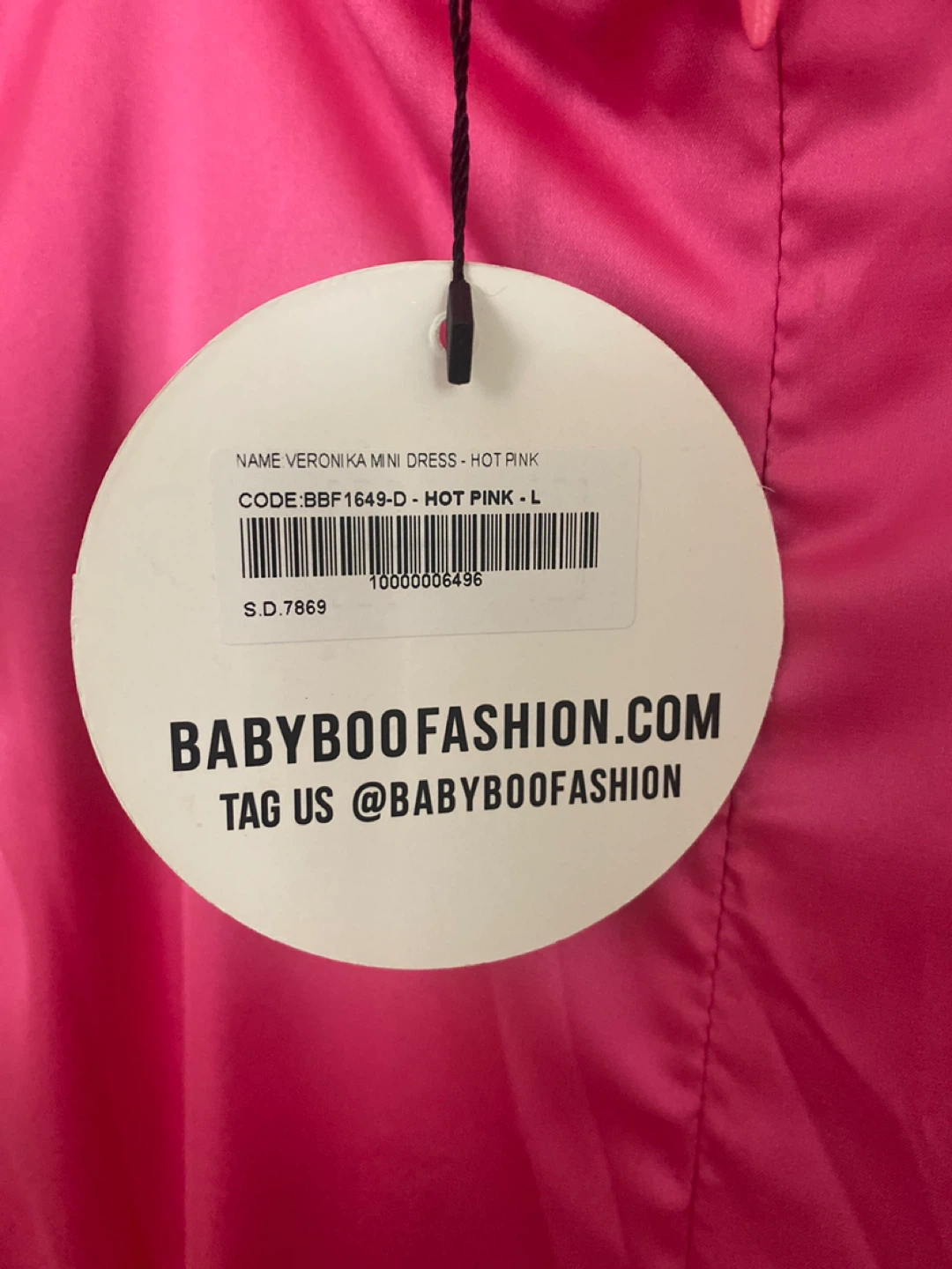 Babyboo Veronika Mini Dress - Hot Pink - L - photo 3