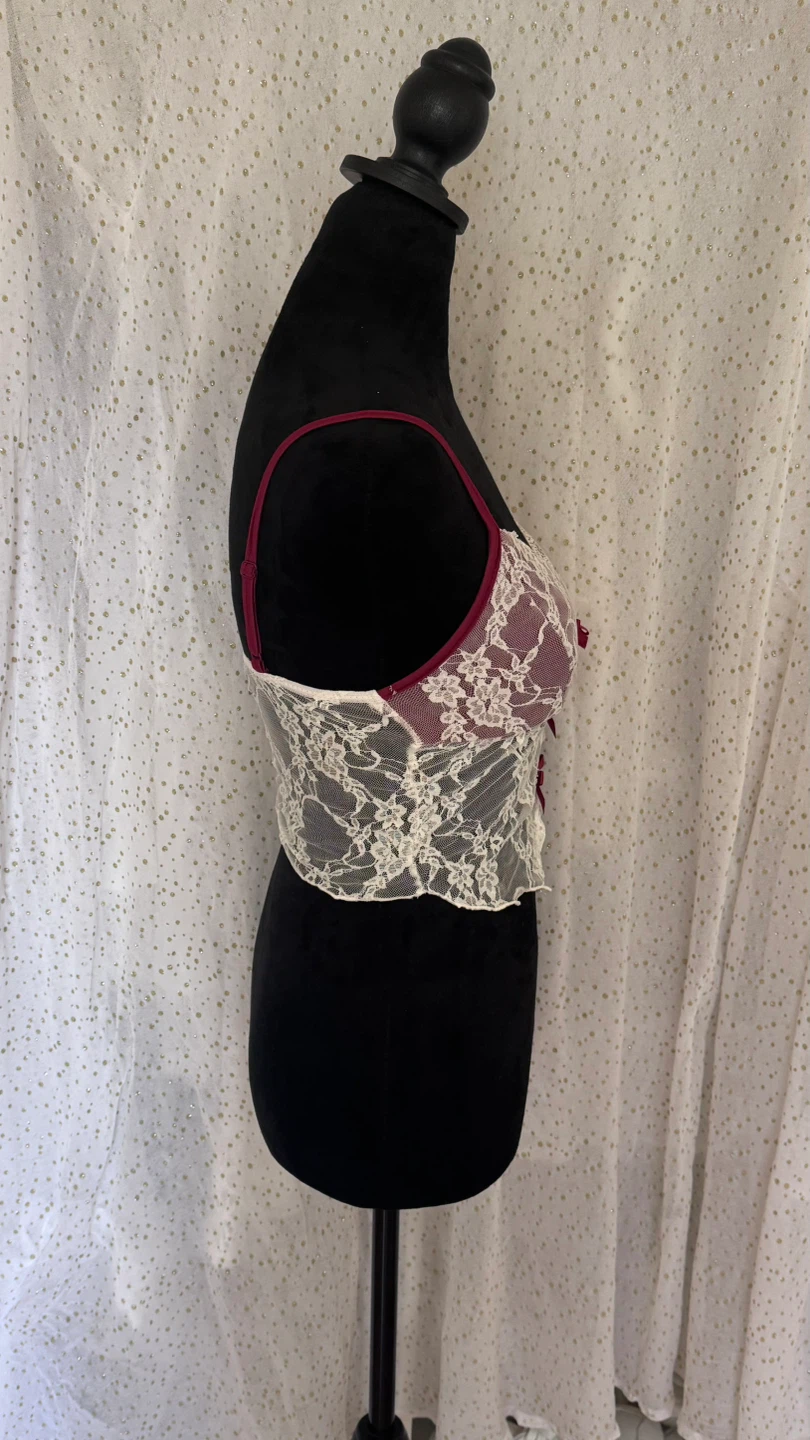 SHEIN Cute Lace Red Camisole - photo 3