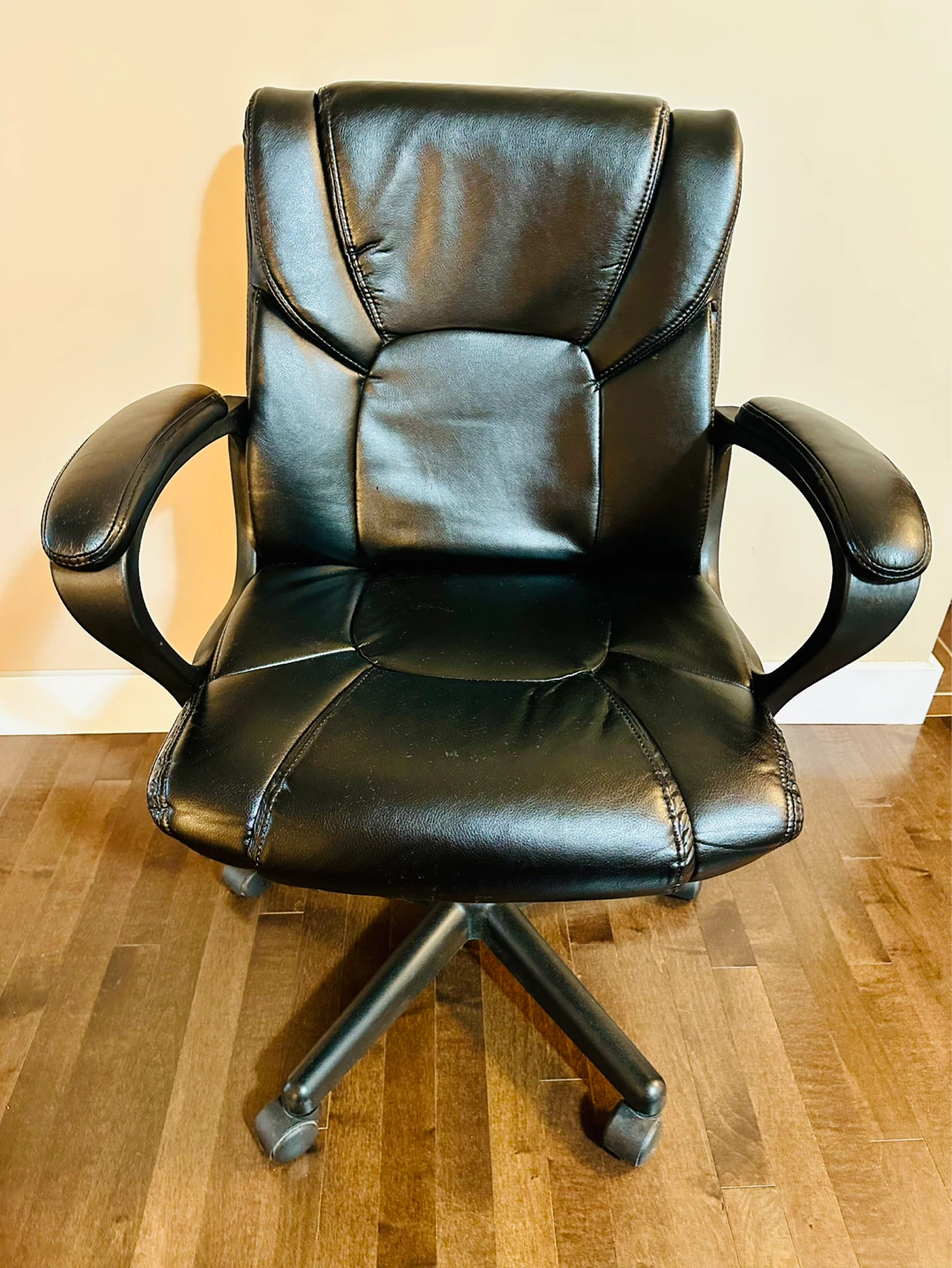 Staples Bonded Leather Task Chair-Black - photo 2
